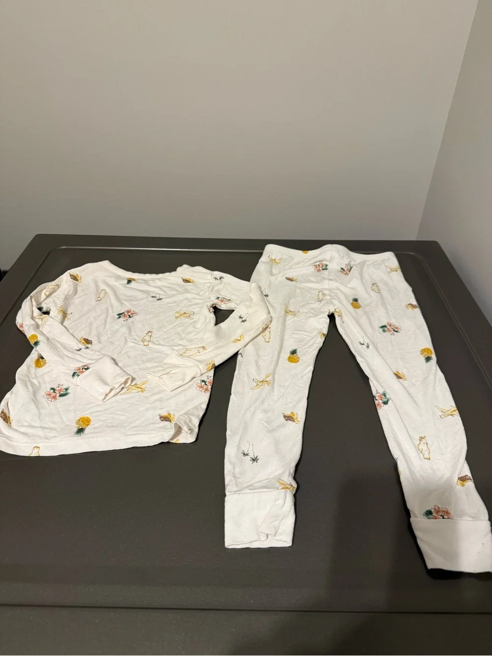 Carter's White Pineapple & Floral Long-Sleeve Pajama Set